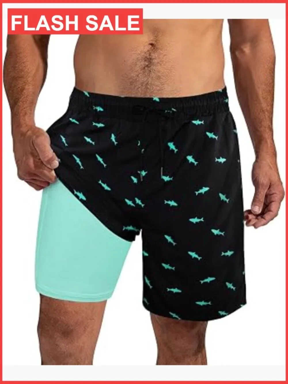 Men's Swim Trunks with Compression Liner 7